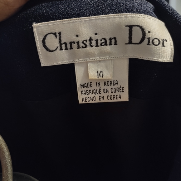 Vintage Dior Navy Women's Wrap Blazer - Picture 7 of 8